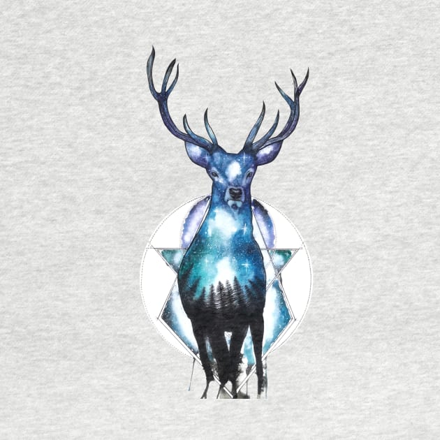 Geometric Galaxy Stag by Prettielilpixie